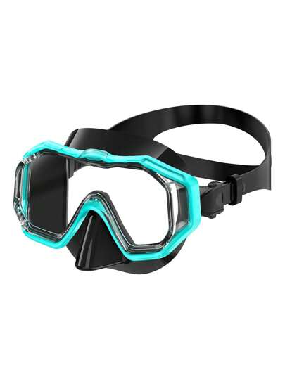 Óculos de Mergulho com Proteção Nasal, Lente de Visão Ampla HD de 3 Janelas, Máscara de Mergulho e Snorkel à Prova de Embaçamento e Vazamento