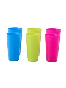 2.75 X 3.75 In. 7 Oz Plastic Reusable Cups, Red, Green & Blue - Set Of 6 - Green - View 1