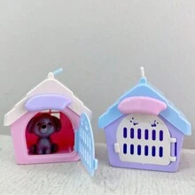 可爱狗狗宠物篮家庭玩具狗娃娃套装狗笼玩具场景玩耍玩具圣诞装饰感恩节礼物