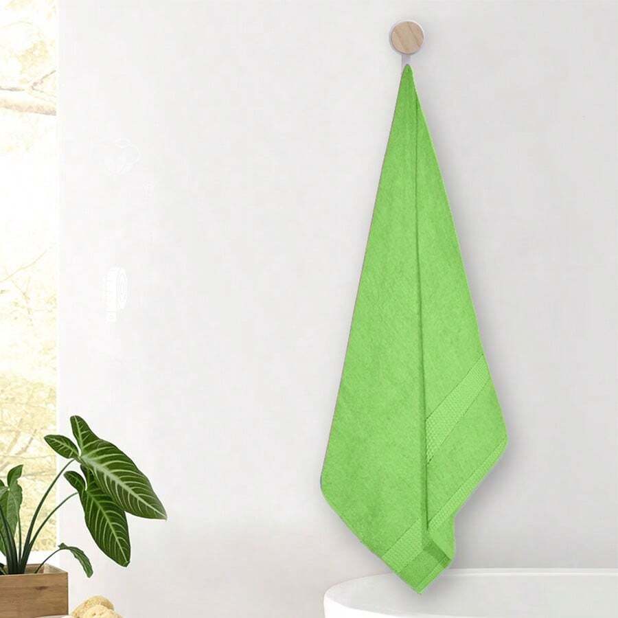 Toalla de baño completa colores varios tamaño 150x80cm peso 600g suave y absorbente ideal para hogar hotel spa playa adultos y niños secado rápido textil premium uso diario - Verde - Ver 1