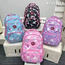 Linda mochila para estudiantes ,mochila para niñas y señoritas , dulces, encantadoras, ligeras y casuales, mochilas escolar simple con cremallera de gran capacidad con cute diseño , mochila de femeninas y estudiantes de secundaria deportivas, mochilas de viaje ,mochila de hombro con estilo casual , regalo para novia ,hijas y estudiantes femeninas ,mochila cute . - Negro - Ver 1