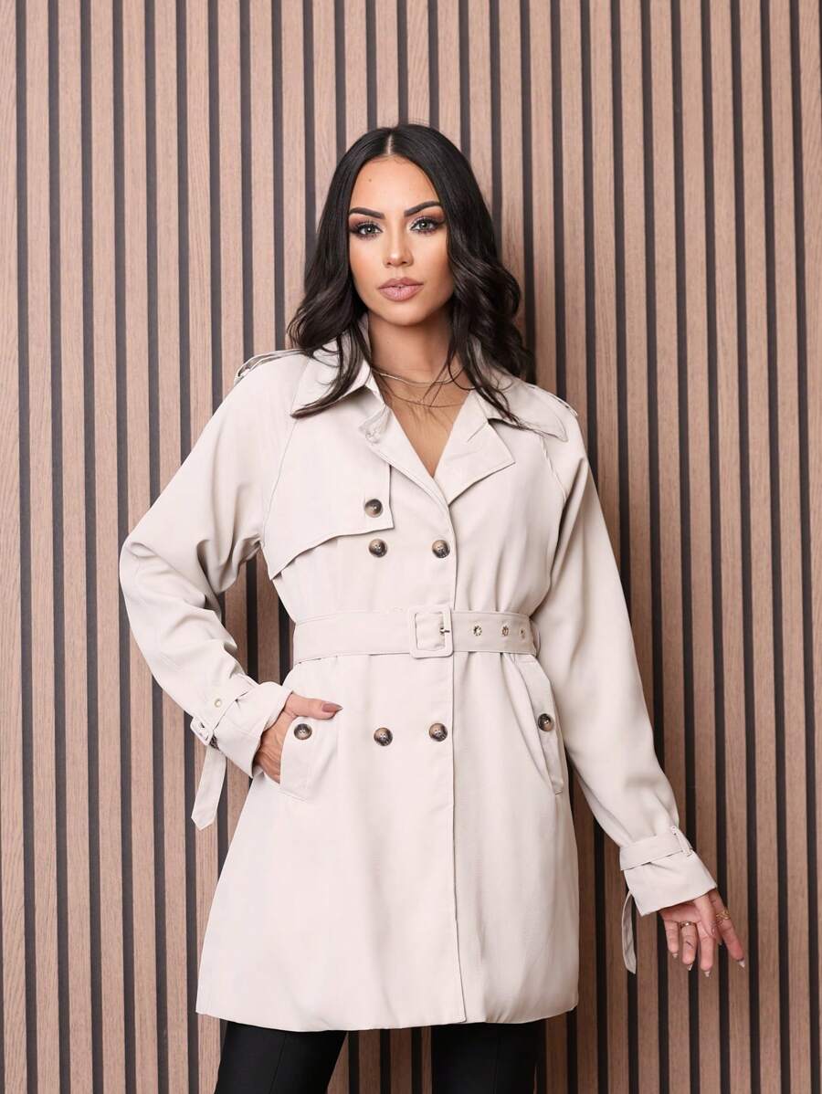 Women Trench Coats - 灰色 - 查看 1