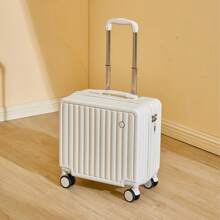 18-Inch Fresh Style Cute Aviation Trolley Suitcase With Password Lock For Travel, Carry-On Luggage Bag For Men And Women Hand Luggage Trip School Holiday Honeymoon Vacation Study Abroad Travel Accessories Ideal Choice For Gifts Durable For Boys Girls Student Couple Bag For School School Accessories School Stuff
