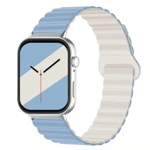 1 pièce Bracelet magnétique silicone bicolore , compatible avec les montres connectées Watch Fit 3, Watch Fit 4 et Watch Fit 4 Pro, avec connecteur en métal