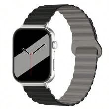 1 pièce Bracelet magnétique silicone bicolore , compatible avec les montres connectées Watch Fit 3, Watch Fit 4 et Watch Fit 4 Pro, avec connecteur en métal