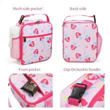 铝箔隔热手提袋，用于工作、午餐袋、学校收纳袋、教师储物袋、教室包、教室收纳袋、返校午餐套装、学校用品、午餐盒袋、家庭必需品、返校用品 - 粉色 - 查看 6