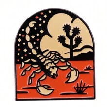 1 broche de escorpión del desierto, accesorio interesante para chaqueta/mochila con paisaje natural y emblema de animal - Multicolor - Ver 1