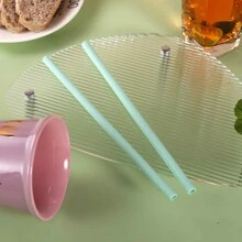 4 piezas de Pajitas reutilizables de silicona para la cocina, regalo de Navidad