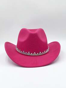 1 件山形水钻装饰帽，西部牛仔帽，时尚派对帽 - A - 查看 12