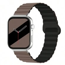 1 pièce Bracelet magnétique silicone bicolore , compatible avec les montres connectées Watch Fit 3, Watch Fit 4 et Watch Fit 4 Pro, avec connecteur en métal