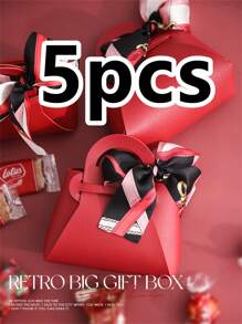 1 cái/5 cái Phong Cách Châu Âu Thời Trang Đám Cưới & Tiệc Quà Tặng Kèm Khăn Quàng Cổ, lễ hội Bao Bì Quà Tặng - Đỏ - Xem 9