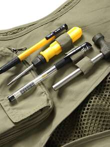 Áo Vest Tiện Ích Chụp Ảnh Nhẹ Ngoài Trời Cho Nam, Áo Vest Lưới Câu Cá Thông Thường Mùa Hè Có Nhiều Túi - Màu Khaki - Xem 6