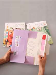 Cahier de coloriage aquarelle créatif, livre de dessin et de gribouillage anti-stress, dessins animés avec papier et peintures aquarelle. Cadeau pour la rentrée scolaire, la fête des mères, pour maman, fournitures scolaires