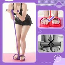 Foot Pedal Puller Sit-Up Aid Thin Belly Fitness Yoga Home Four-Tube Foot Pedal Pull Rope