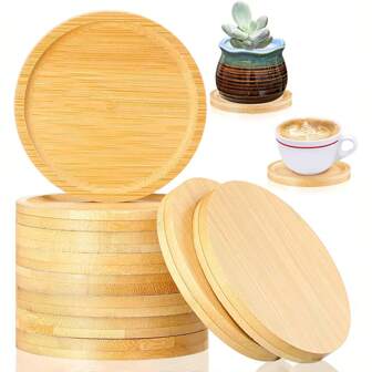 5 runde Tassenuntersetzer aus Bambus, geeignet für kleine Blumentopftabletts, Bambus-Blumentöpfe, Getränketabletts, DIY-Tassenuntersetzer aus Kunstharz, Geschenk-Blumentopfschutz für den Schreibtisch zur Dekoration im Homeoffice; 10 runde Tassenuntersetzer aus Bambus, natürliche Getränkeuntersetzer aus Holz, runde Untertasse aus Bambus, dekoratives Bambustablett für Sukkulenten, geeignet für Tassen, Blumentöpfe für drinnen und draußen, natürliche runde Untersetzer aus Bambus, rundes Bambustablett zum Abstellen von Getränken, die meisten Tassen und Gläser, Pflanzen für drinnen oder draußen, geeignet für Couchtisch, hölzerne Tassenuntersetzer als Schutz für Blumentöpfe, Einweihungsgeschenk; Tassenuntersetzer aus Bambus und Holz, natürliches Tassenuntersetzer-Set aus Bambus, geeignet für Couchtisch, heiße Getränke, kalte Getränke, Bars, Häuser, Küchen, Einweihungsgeschenke, für Getränke, Bier, Kaffee! | Barzubehör Küche | Einweihungsparty