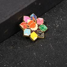 1 pieza de distintivo de metal de la evolución de Eevee Fox con dibujo animado y arcoíris para fanáticos del anime - Multicolor - Ver 4