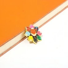 1 pieza de distintivo de metal de la evolución de Eevee Fox con dibujo animado y arcoíris para fanáticos del anime - Multicolor - Ver 2