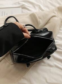 Korean Niche Design Sense Shoulder Bag, Boston Bowling Tote, Large Capacity With Multiple Pockets, No Pendant Included