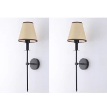 E27/E26 Holder Wall Sconces , Retro Industrial Wall Lamps, Bathroom Vanity Sconces Wall Lighting With White Fabric Shade, Suitable For Bedroom Living Room Corridor Kitchen