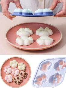 cubitos de hielo con forma de animal, bandejas de cubitos de hielo con forma de gato de silicona, moldes versátiles para chocolate con forma de gatito, bandejas para cubitos de hielo para pudín, gelatina, dulces, whisky y cócteles congelados, accesorios, suministros de cocina, artículos esenciales para apartamentos, suministros para fiestas de Halloween. - Azul - Ver 4