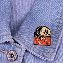 1 broche de escorpión del desierto, accesorio interesante para chaqueta/mochila con paisaje natural y emblema de animal - Multicolor - Ver 2