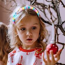 Oaoleer 4pcs Hairband,  Heart Headbands For Girls With Felt Ball, Adjustable Toddler Headbands, Children Hair Accessories - 彩色 - 查看 7