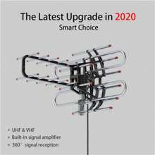 360°Rotation UV Dual Frequency 45-860MHz 22-38dB Open Antenna Silver - Black - View 11
