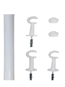 Curtain Window Rods - White - View 2