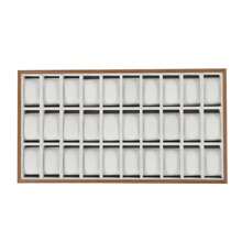 30 Grid Watch Jewelry Tray Organizer Wooden Box Organizer Display Tray Watch Bracelet Display Holder With Removable Pillow For Men & Women Storage And Display
