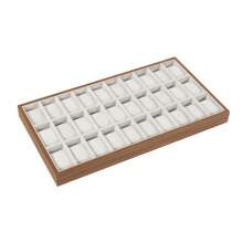 30 Grid Watch Jewelry Tray Organizer Wooden Box Organizer Display Tray Watch Bracelet Display Holder With Removable Pillow For Men & Women Storage And Display