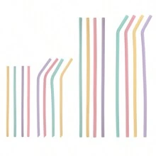 4 piezas de Pajitas reutilizables de silicona para la cocina, regalo de Navidad