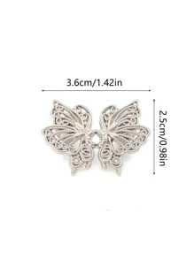 1 pieza Hebilla de cinturón hueca con mariposa, clip desmontable duradero y de moda para jeans, faldas, pantalones. Adecuado para estudiantes femeninas, con un broche de imitación de perla, para ajustar el cinturón o usar como accesorio de ropa.