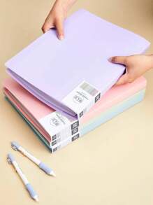 1 pieza Carpeta de archivo de varios niveles de unicolor, archivador A4 con fundas transparentes para papeles y documentos, de gran capacidad (tarjeta de etiqueta de portada aleatoria)