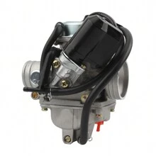 PowerMotor 摩托車配件PD24J化油器，摩托車改裝Ghost Fire GY6 Kymco Haomai 125 150 機車化油器組件 - 銀色 - 查看 6