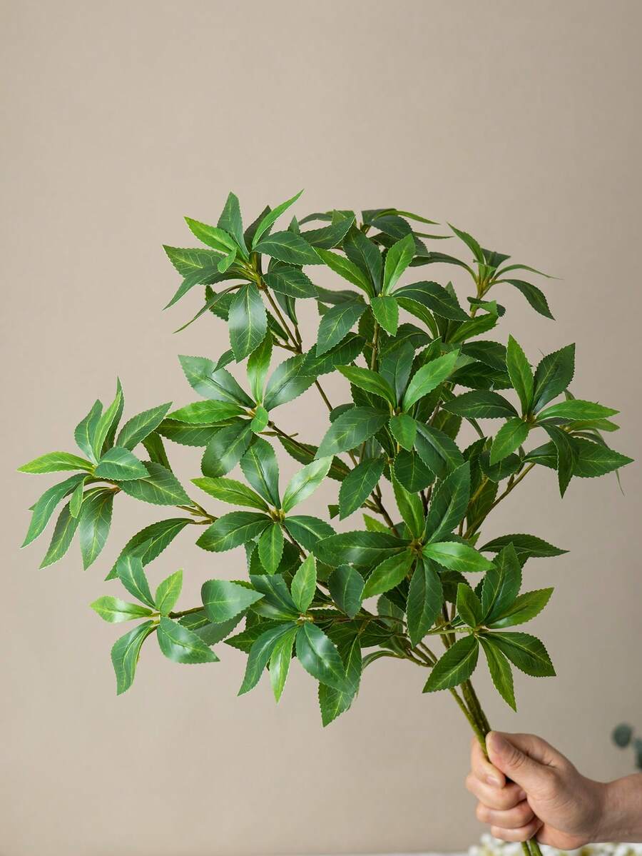 1pc Artificial Plant, Pieris Japonica D. Don,80cm Long, Plastic Artificial Plants,Green Artificial Plants,Simple And Modern Style, Can Be Bent Without Fading - Used For Diy Flower Wall, Scene Layout, Living Room And Bedroom Vase Flower Arrangement, Wedding, Party, Home Decoration, Desk Stuffing. - Multicolor - View 1