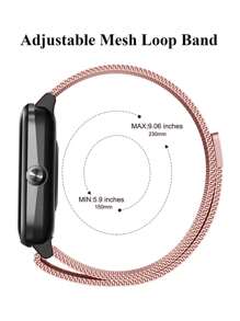 20/22MM Watch Strap, Soft And Breathable, Milanese Style Stainless Steel Braided Ring Magnetic Buckle Watch Strap, Suitable For Men And Women. Compatible With Samsung Galaxy Watch, Compatible With Google Watch, Compatible With Huawei Watch, Compatible With Xiaomi Watch. Suitable For All Watch Straps With A Width Of 20MM To 22MM. - Pink - View 7