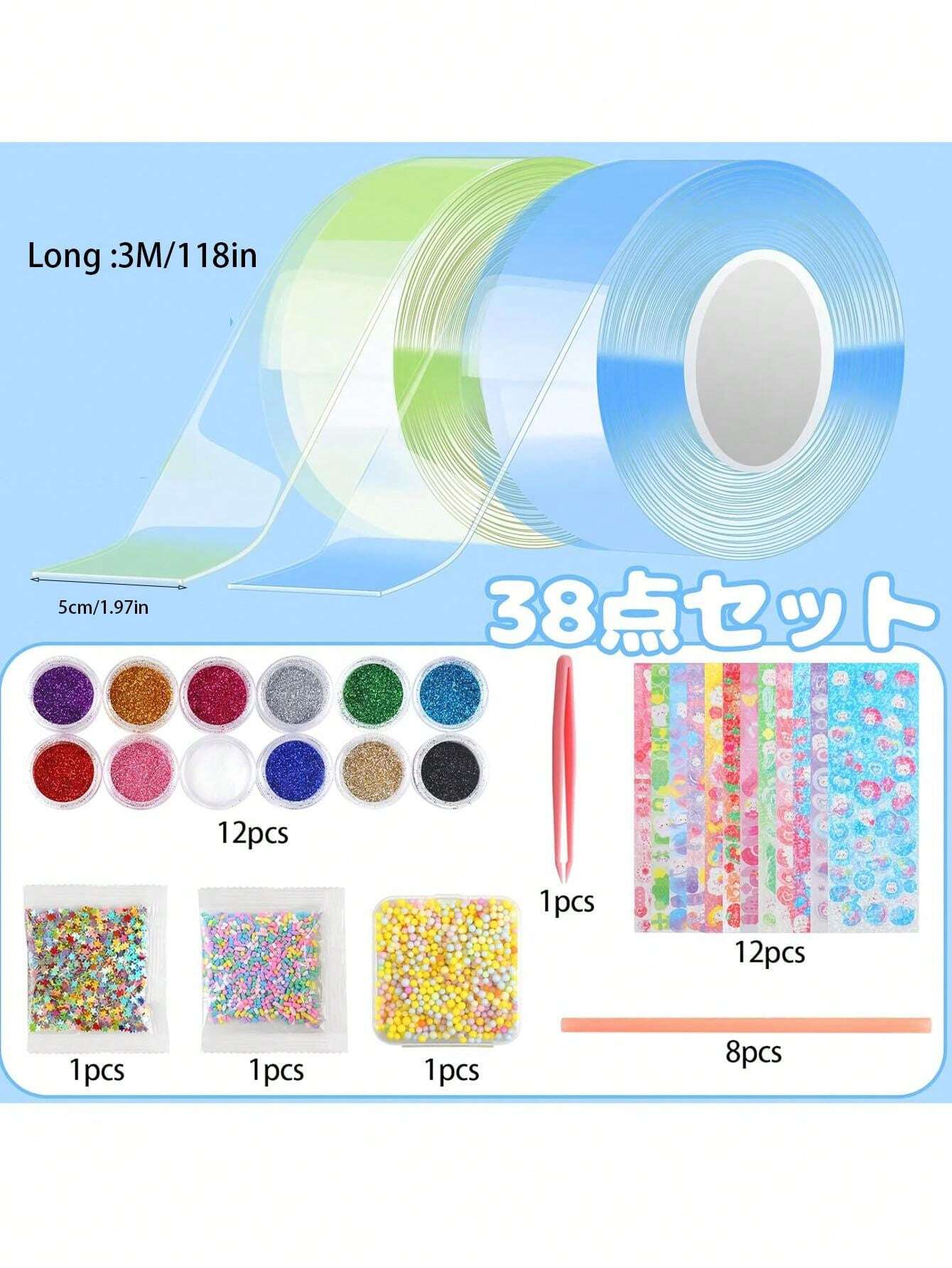 Kit De Ruban à Bulles Soufflable Nano - Bricolage Créatif Pour Enfants, Avec Tubes - Différentes Tailles Et épaisseurs