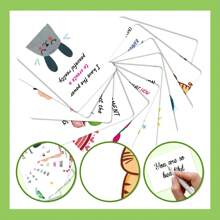 50 Pcs Cute Cartoon Animal Postcards With Motivational Text To Encourage Workplace Workers. Inspirational Cards With A Positive Attitude And Positive Energy. Quotations Cards - Multicolor - View 4