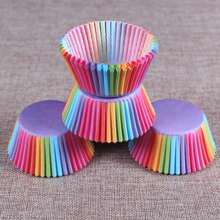 100 Chiếc Giấy Lót Bánh Cupcake Chống Mỡ Đồng Màu Làm Bánh Muffin Giấy Cốc Nướng Bánh - Nhiều màu - Xem 13