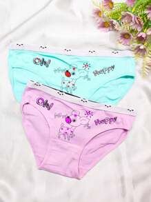 Set de 6 calzones de algodón para niña con diseño de burro, cómodo, calidad premium, ideal para niñas. (Los colores se envían al azar) - Multicolor - Ver 2