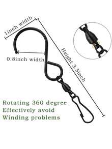 8入組旋轉風鈴掛勾S型不鏽鋼旋轉軸承掛勾，適用於掛風鈴、鳥飼料器、水晶派對用品 - 彩色 - 查看 11