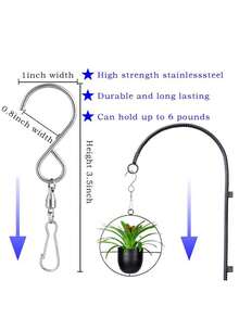 8入組旋轉風鈴掛勾S型不鏽鋼旋轉軸承掛勾，適用於掛風鈴、鳥飼料器、水晶派對用品 - 彩色 - 查看 10