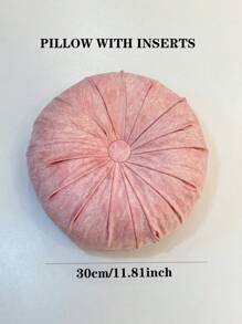 Cojín de terciopelo redondo/de varias formas hecho a mano con relleno - Rosa - Ver 2