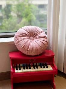 Cojín de terciopelo redondo/de varias formas hecho a mano con relleno - Rosa - Ver 3