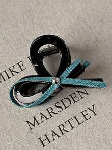 1入/個女士色彩多樣的丙烯酸蝴蝶結髮夾，具有復古時尚和奢華感，適用於髮型編織、防滑和日常佩戴 - D-5339 - 查看 11