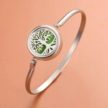 New Aromatherapy Cuff Bangle Diffuser Bracelets Perfume Essential Oils Diffuser Bracelet Open Locket Cuff Bracelets Aroma Jewelry For Men Couple Bangles - Silver - View 9