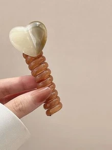 1pc New Stylish Heart Shaped Phone Cord Hair Tie Ponytail Braiding Tool Accessories