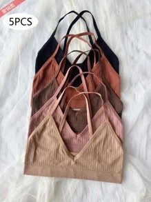 5pcs Seamless Comfortable Breathable Push-Up Bra For Women, Lingerie - Multicolor - View 1