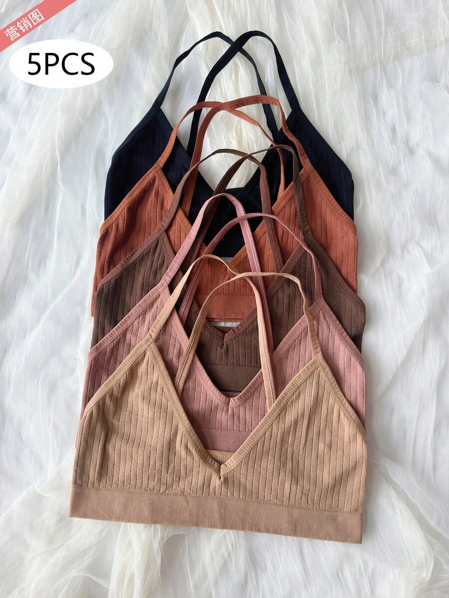 5pcs Seamless Comfortable Breathable Push-Up Bra For Women, Lingerie - Multicolor - View 1