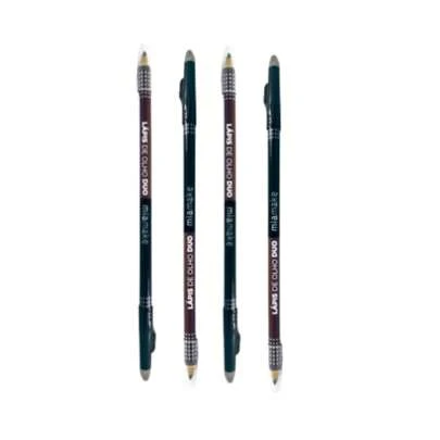 Lápis de Olho Duo 2 em 1 Preto e Marrom com Apontador MiaMake Festa Junina